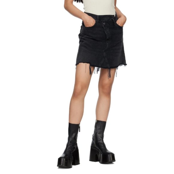 Agolde Dresses & Skirts - NWT AGOLDE | Black Criss Cross Denim Miniskirt, 34, $125